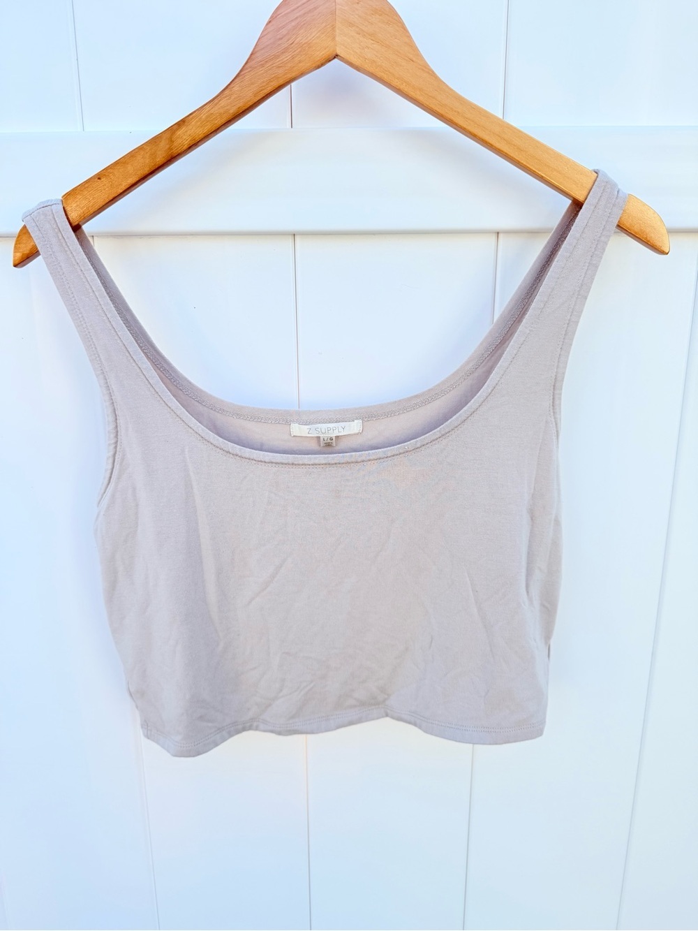 Z Supply Crop Tank Top in Light Taupe